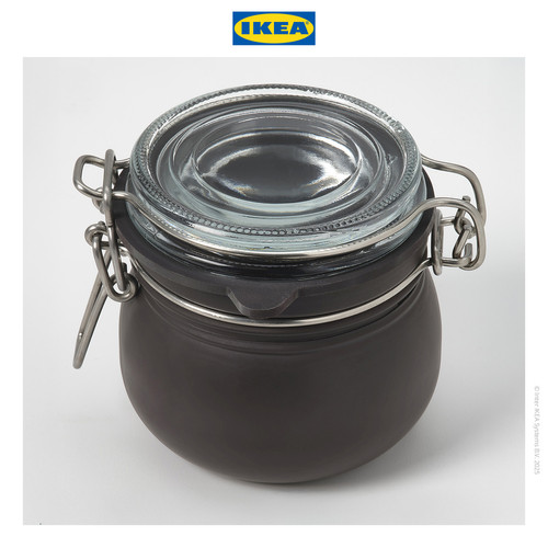 IKEA KORKEN Stoples Kaca Dengan Penutup 13cl Warna Campuran Isi 3pcs