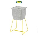 IKEA BRANNBOLL Keranjang Penyimpanan Serbaguna Abu-Abu/Kuning 30x33x30cm