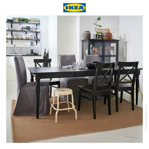 IKEA INGOLF Kursi Makan Minimalis Cokelat-Hitam