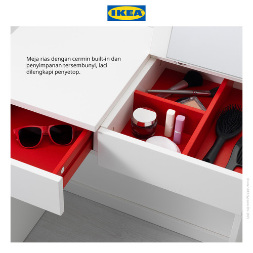 IKEA BRIMNES Meja Rias Putih dengan Cermin 70x42 cm
