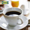 IKEA VARDERA Cangkir Kopi dan Tatakan Putih 20cl