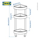 IKEA BROGRUND Rak Dinding Sudut untuk Kamar Mandi 19x58 cm