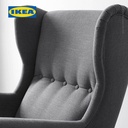 IKEA STRANDMON Kursi Sofa Berlengan Abu-Abu Tua Desain Klasik