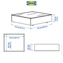IKEA VARDO Kotak Penyimpanan Bawah Tempat Tidur Putih 65x70cm
