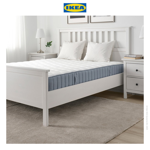 IKEA VAGSTRANDA Kasur Kantong Pegas Tipe Keras Biru Muda 180x200cm