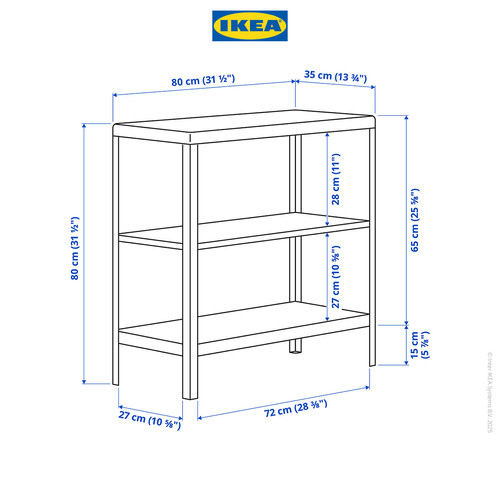 IKEA KOLBJORN Unit Rak Dalam/Luar Ruangan Serbaguna Krem 80x81cm