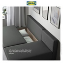 IKEA ALVDALEN Set Sofa Bed 3 Dudukan dengan Chaise Lounge Minimalis Knisa Abu-Abu/Hitam