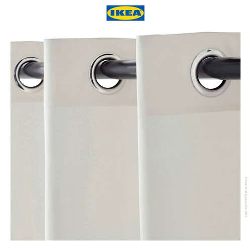 IKEA MERETE Gorden Anti Tembus Cahaya 1 Pasang Putih 145x250 cm