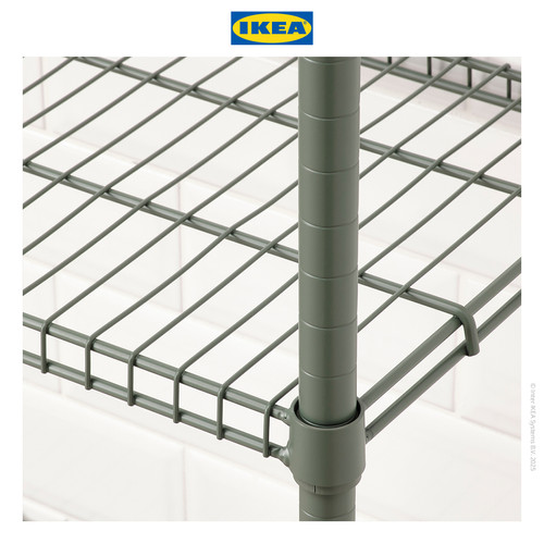 IKEA OMAR Unit Rak Penyimpanan Serbaguna Abu-Hijau 92x36x94 cm