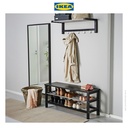 IKEA TJUSIG Bangku Serbaguna dengan Tempat Sepatu Hitam 108x34x50cm