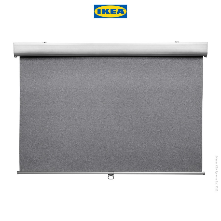 IKEA TRETUR Tirai Gulung Anti Tembus Cahaya, Abu-abu Muda 140x195cm.