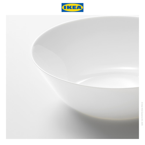 IKEA OFTAST Mangkok Saji Keramik Putih 23cm