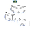IKEA SKUBB Set Kotak Penyimpanan Kecil Abu-Abu Isi 6pcs