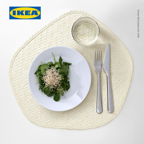 IKEA PADDFISK Alas Piring Alami Bahan Daun Palem 37x35cm