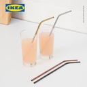 IKEA UPPSLUKAD Sedotan Minuman Stainless Dengan Sikat Pembersih Isi 4pcs