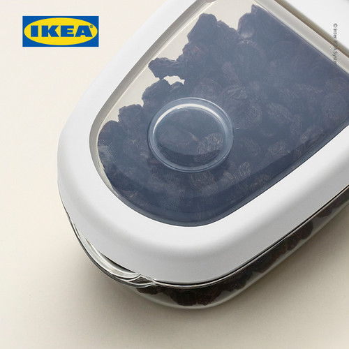 IKEA 365+ Stoples Makanan Kering Dengan Penutup Transparan/Putih 0.3L