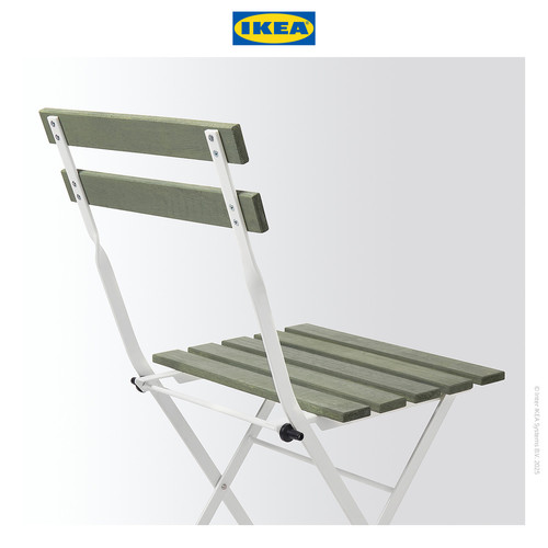 IKEA TARNO Kursi Luar Ruangan Dapat Dilipat Putih/Hijau
