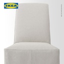 IKEA BERGMUND Kursi Makan Bersarung Panjang Efek Kayu Oak KOLBODA Krem/Abu