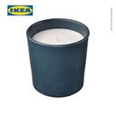 IKEA FRUKTSKOG Lilin Beraroma Dengan Toples Keramik Vetiver & Geranium Tahan 50 Jam