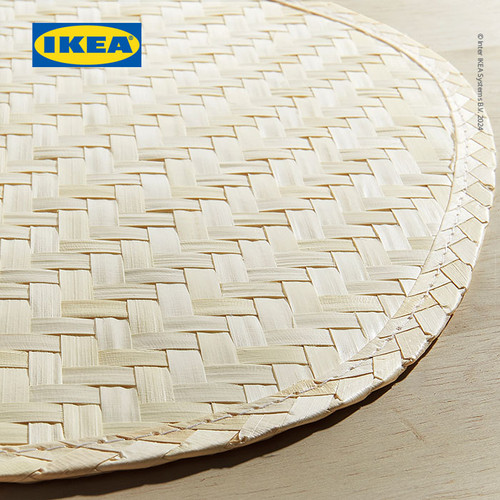 IKEA PADDFISK Alas Piring Alami Bahan Daun Palem 37x35cm