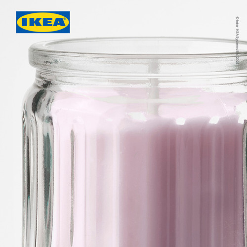 IKEA LUGNARE Lilin Beraroma Melati/Merah Muda Tahan 12 Jam