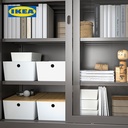 IKEA KUGGIS Kotak Penyimpanan Dengan Tutup Bambu 26x35x15cm