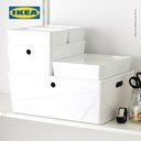 IKEA KUGGIS Kotak Penyimpanan Dengan Tutup Putih 26x35x15cm