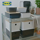 IKEA KUGGIS Kotak Penyimpanan Dengan Tutup Bambu 18x26x15cm