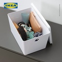 IKEA KUGGIS Kotak Penyimpanan Dengan Tutup Putih 18x26x15cm