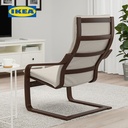 IKEA POANG Kursi Berlengan Cokelat / Knisa Krem Muda