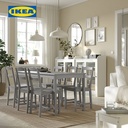 IKEA HAUGA Meja Makan Minimalis Abu-Abu/Veneer Kayu 168x74cm
