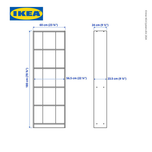 IKEA GERSBY Rak Buku Putih 60x180cm