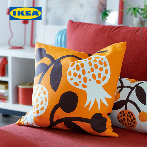 IKEA FOSSTA Bantal Kursi Motif Delima/Orange 50x50cm