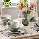 IKEA VARKLYNNE Alas Piring Berpola Hitam/Putih 36x29cm