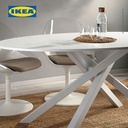 IKEA MARIEDAMM Meja Minimalis Putih/Kesan Batu Putih 180x100cm