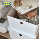 IKEA KUGGIS Kotak Penyimpanan Dengan Tutup Putih 26x35x15cm