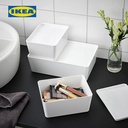IKEA KUGGIS Kotak Penyimpanan Dengan Tutup Putih 13x18x8cm