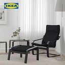 IKEA POANG Kursi Berlengan Hitam-Cokelat / Knisa Hitam