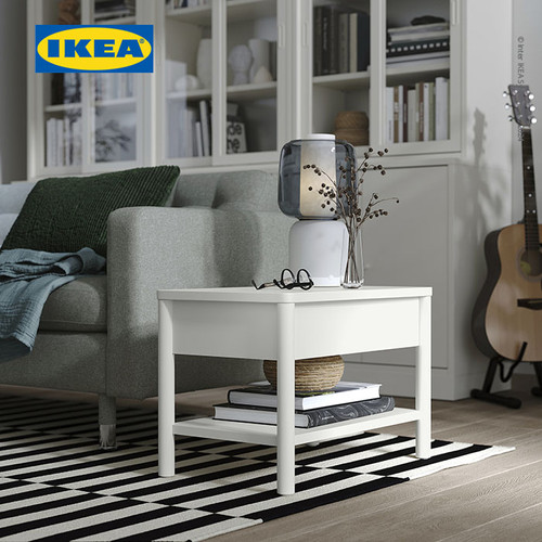 IKEA TONSTAD Meja Samping Sofa Putih Pudar 64x40cm