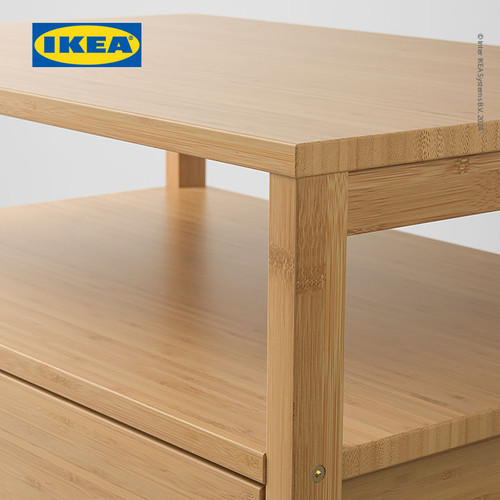 IKEA NORDKISA Meja Samping Tempat Tidur Bahan Bambu 60x40cm