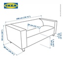 IKEA KLIPPAN Sofa 2 Dudukan Abu-Abu Tua Minimalis Berkualitas