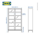 IKEA REGISSOR Kabinet Penyimpanan Dengan Pintu Kaca Putih 118x203cm