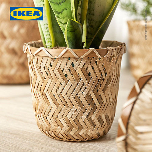 IKEA KLYNNON Pot Tanaman Handmade Bahan Bambu 12cm