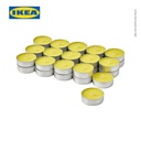 IKEA BLODHAGG Lilin Kecil Beraroma Lemon & Serai/Kuning Tahan 3.5 Jam Isi 30pcs