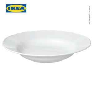 IKEA UPPLAGA Piring Cekung Putih 26cm