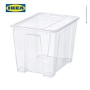 IKEA SAMLA Kotak Penyimpanan Transparan Dengan Tutup 39x28x28cm / 22L