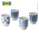 IKEA ENTUSIASM Mug / Gelas Kecil Berpola/Biru 22cl Isi 4pcs