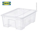 IKEA SAMLA Kotak Penyimpanan Transparan Dengan Tutup 39x28x14 cm/11 L