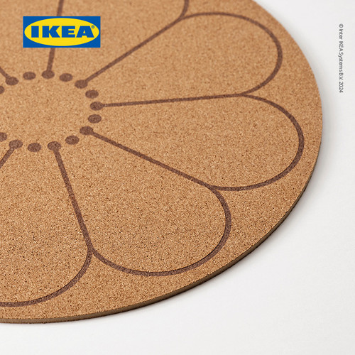IKEA SVARTVIDE Alas Piring Untuk Meja Makan Gabus/Berpola 35cm