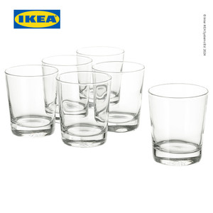 IKEA GODIS Gelas Kaca Bening 23cl Isi 6pcs